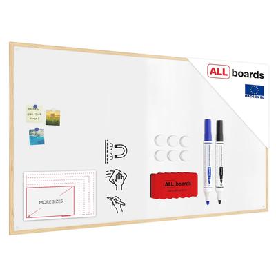 ALLBoards Magnetisches Whiteboard mit Naturholzrahmen 180x100cm