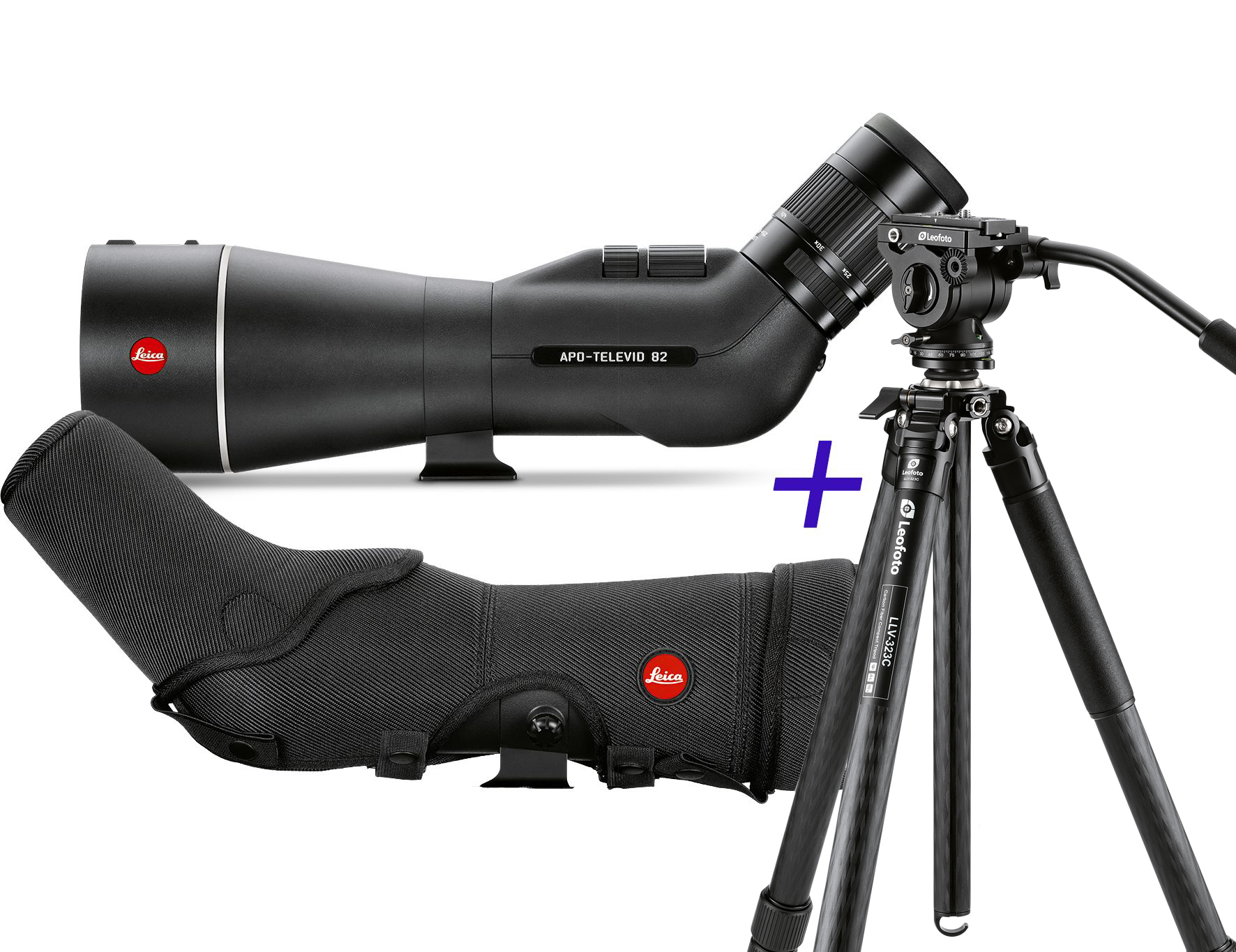 Leica APO-Televid 82 Set inkl. 25-50 Okular ASPH. (Neuheit) Travel-Kit inkl. Leica Tasche & Leofoto Manba LV-284C + BV-5 Stativkit