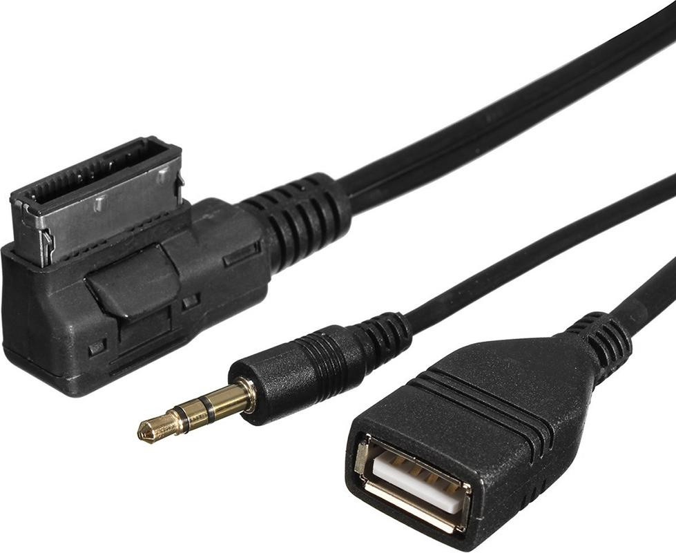 Cocosity Muziekkabel met MDI, AMI, MMI-interface, USB-oplaadpoort en AUX-aansluiting voor Audi A1, A3, A4L, A5, A6L, A8L en Q7