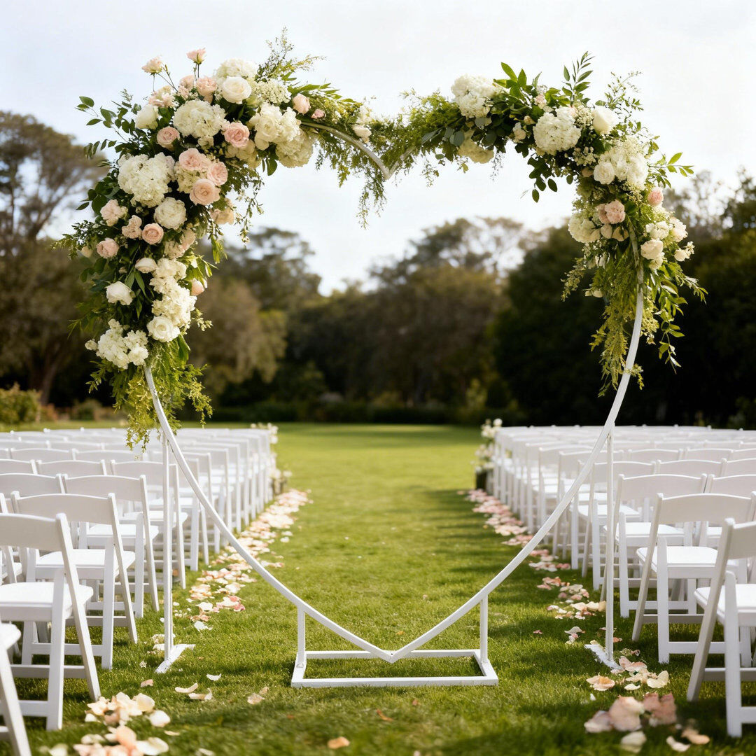 The Party Aisle 220cm W x 220cm H Iron Garden Arches in White White 220cm H X 220cm W X 40cm D