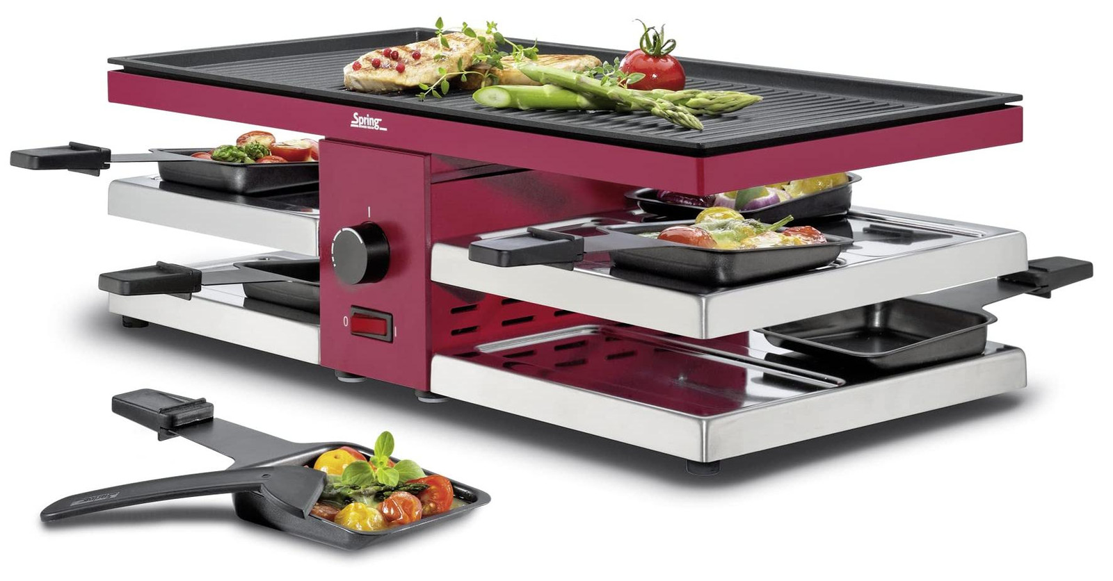 Dripio Raclette-grill voor 8 personen met aluminium plaat en antiaanbaklaag, 1300 watt