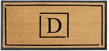 A1 Home Collections Designer Hand-Crafted Rubber Coir Double/Single Door Mat Monogrammed, Perfect Functional Size 24x48 Inch