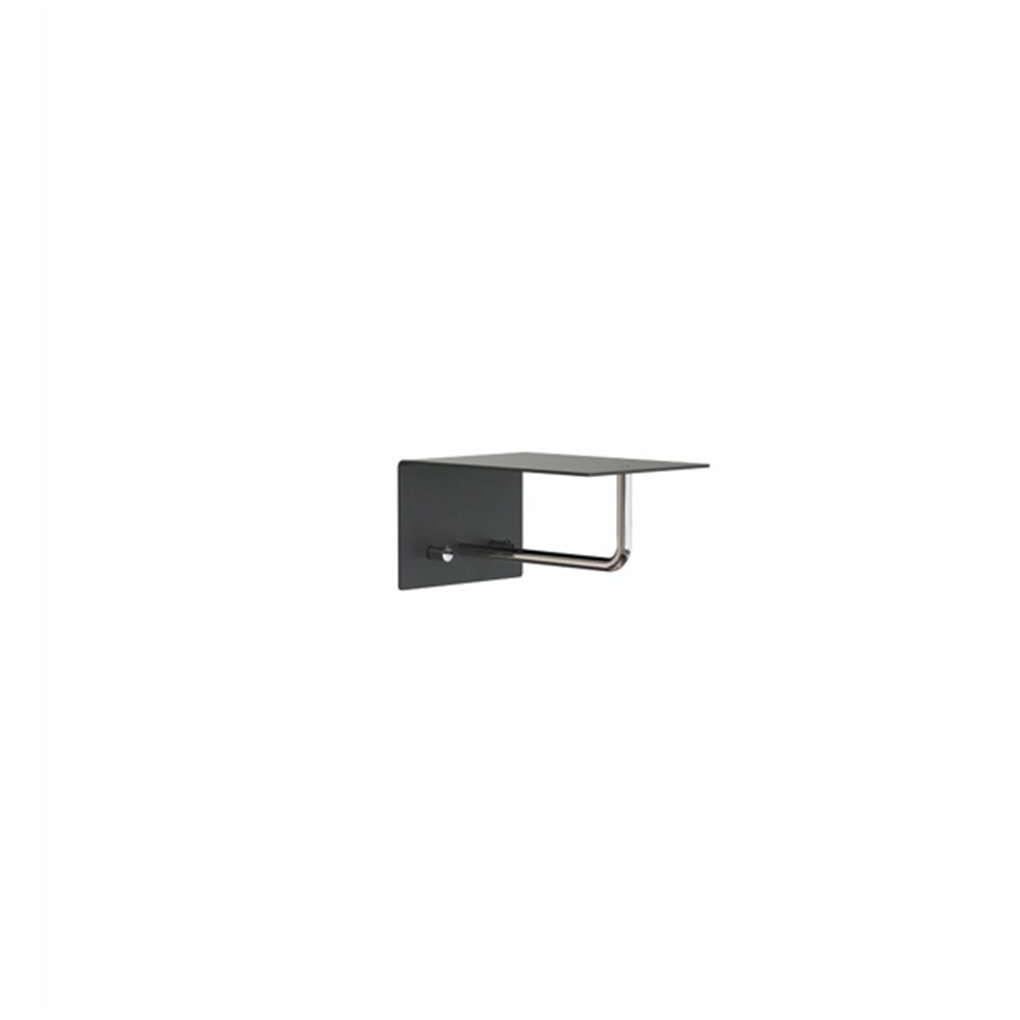 Frost Unu Wandgarderobe (mit 2 Haken, schwarz matt / edelstahl poliert) mit 2 Haken | schwarz matt / edelstahl poliert U4016-B