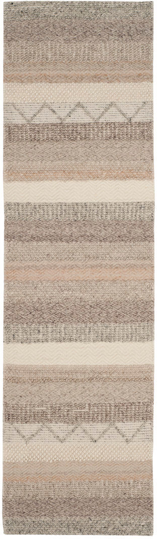 Bloomsbury Market Striped Hand Woven Area Rug Beige Runner 69 x 183 cm