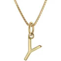 trendor 15255-Y Damen-Kette mit Buchstabe Y Anhänger Gold auf Silber 925, 40 cm