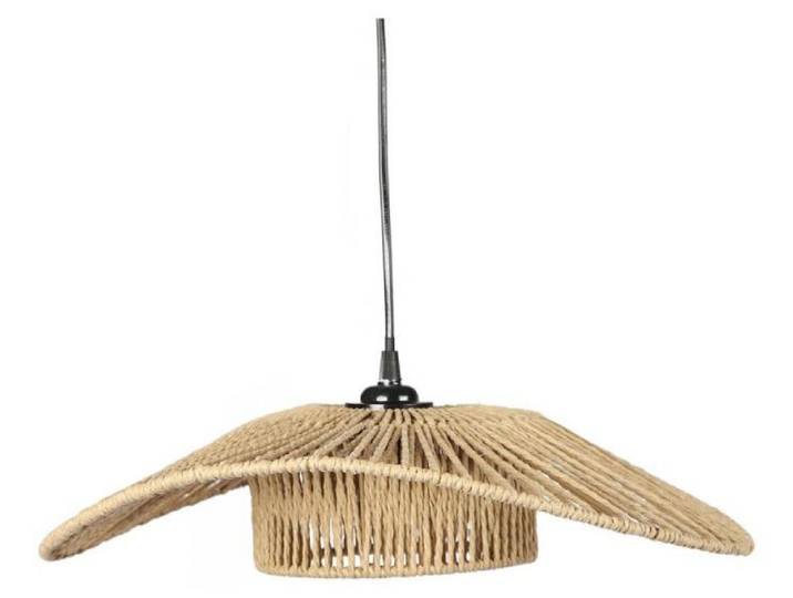Suspension luminaire \ Victoria\ en corde tressée - D 45 x H 11 cm