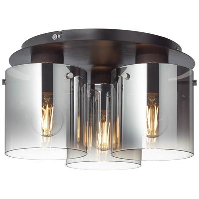 BRILLIANT Deckenleuchte "Beth", schwarz (schwarz, rauchglas), 3, Ø 35cm H: 21cm, 1 Stk., Leuchten, Deckenlampe 35cm schwarz/rauchglas, Deckenlampe Deckenleuchte Designerlampe