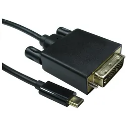 Cables Direct CDL USB C TO DVI 4k 30HZ 3MTR (3 m), Videokabel, Schwarz