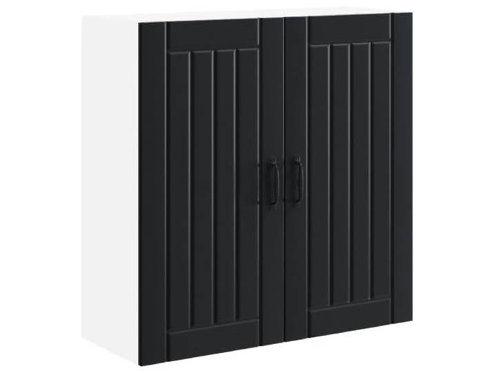 IBUQDDV Wandschrank Lucca Schwarz 80 x 31 x 80 cm Holzwerkstoff Geschirrspüler-Paneel, rechteckige Form, Innenbereich, moderne Ästhetik, robuste Konstruktion, Küchenlayouts