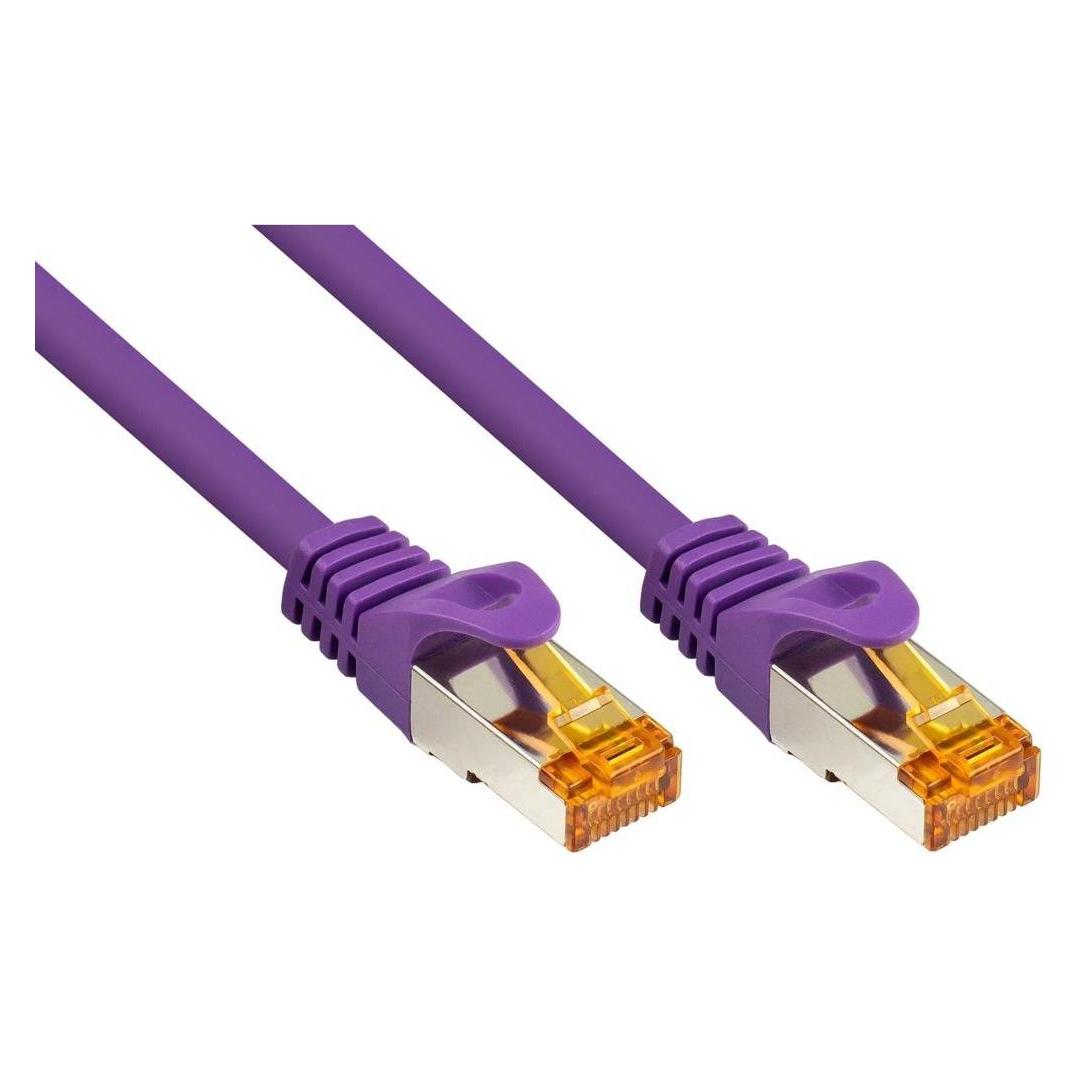 Varia Cat.7 Patchkabel 1m TPE violett S/FTP RJ45 für Netzwerke (S/FTP, CAT7, 1 m) (419465)