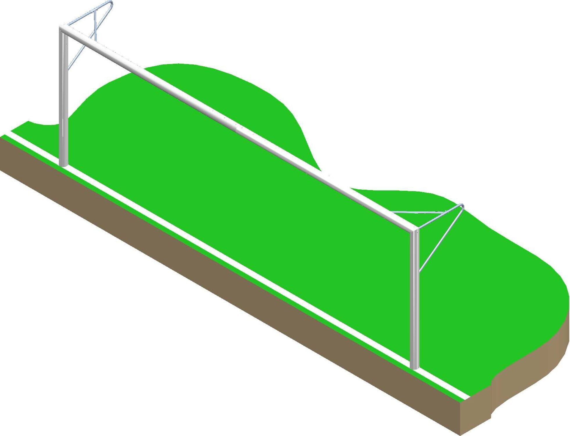 7er-Fußballtor zum Einbetonieren 6 x 2.1m - Aluminium