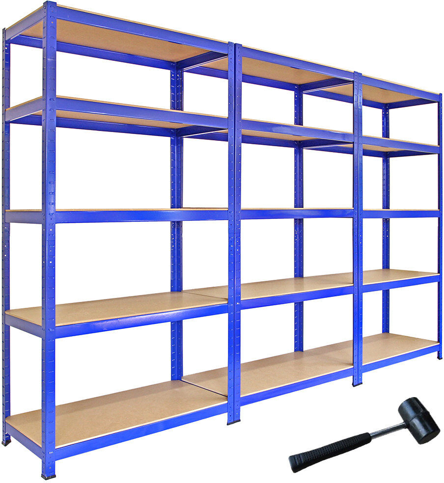 WFX Utility 90 cm W Steel Adjustable Height Shelving Unit Storage Rack Blue 180"H x 90"W x 45"D