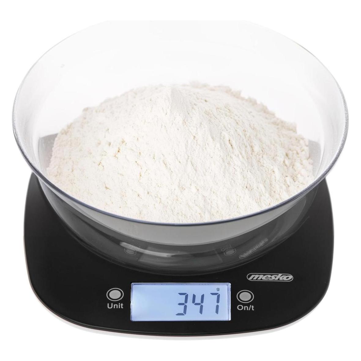 Mesko Kitchen Scale with a bowl | MS 3179b | Graduation 1 g | Display type LCD | Black (MS 3179B)