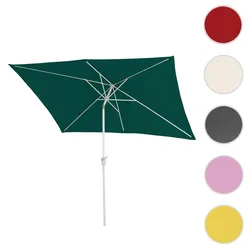 Sonnenschirm N23, Gartenschirm, 2x3m rechteckig neigbar, Polyester/Alu 4,5kg UV-Schutz 50+ ~ grün