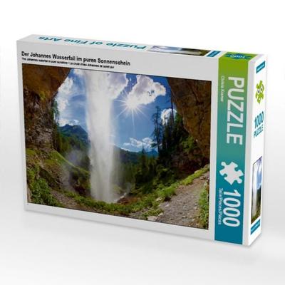 CALVENDO Puzzle Der Johannes Wasserfall im puren Sonnenschein 1000 Teile Puzzle quer | 1000 Teile Lege-Größe 64 × 48 cm Foto-Puzzle für glückliche