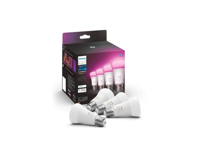 Philips Hue Color A60 E27 806 Lumen, 4er-Pack