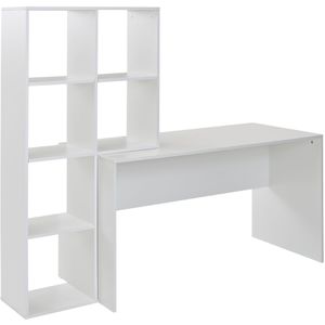 Wohnling Schreibtisch WL6.391, weiß / weiß, 6 Regalfächer, 130 x 70 x 59 cm