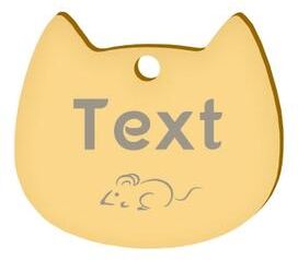 Uplift Essentials Custom Cat Silhouette ID Tag Personalized Laser Engraved Stainless Steel Nameplate golden 392