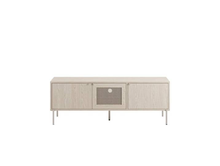 VIRA - Meuble TV 140cm en mélamine Beige