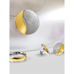 Kette mit Anhänger LADY, bicolor, Halsketten, Damen, Edelstahl Metall Titan, Edelstahl, Metall, Titan