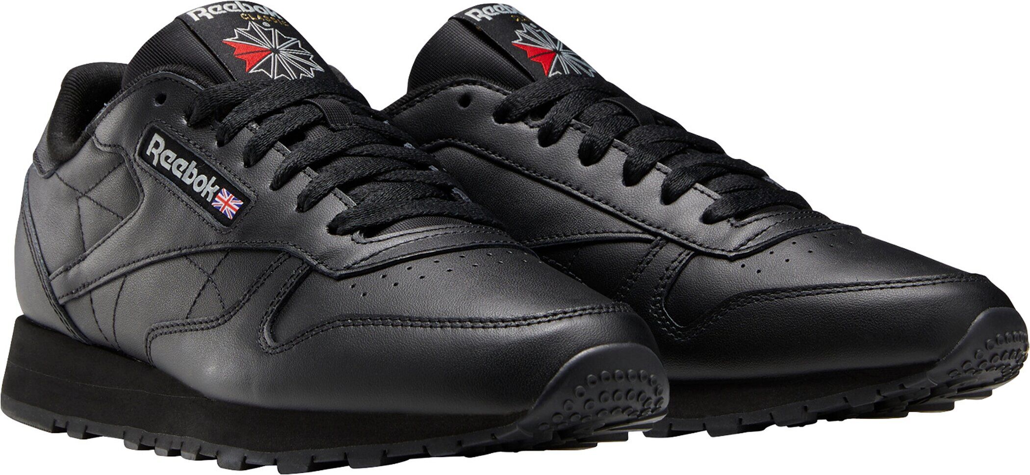 Sneaker REEBOK CLASSIC "CLASSIC LEATHER", Gr. 44, schwarz, Leder, Schuhe Sneaker, zeitloser Heritage-Running-Style mit modernisiertem Komfort & Traktion schwarz 44