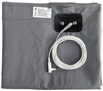 Inspired Living Premium Conductive Grounding Sheet 10% Silver Fiber Antistatic Sleep & Well Being Bedding grey With Eu Plug 39.0 79.9 In
