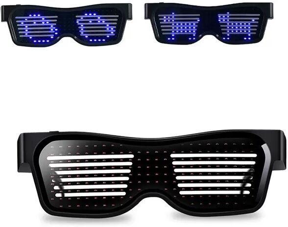 INF Bluetooth APP-gesteuerte LED Party Brille - Anpassbare Leuchtbrille Blau