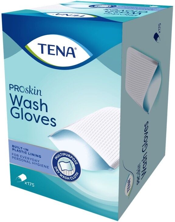 Tena Wash Glove Plastifiés - 6 paquets de 175 gants