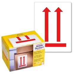 Avery Zweckform Warnetiketten 7250 »Symbol oben«, 74 x 100 mm rot