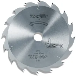 MAFELL Sägeblatt-HM 160 x 1,1/1,6 x 20 mm, 16 Z, FZ/FA, für KSP 55 Nr. 092565