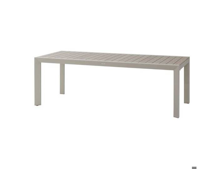 Table de jardin  Évasion  effet bois lin & argile 8 places lates en aluminium - Hespéride