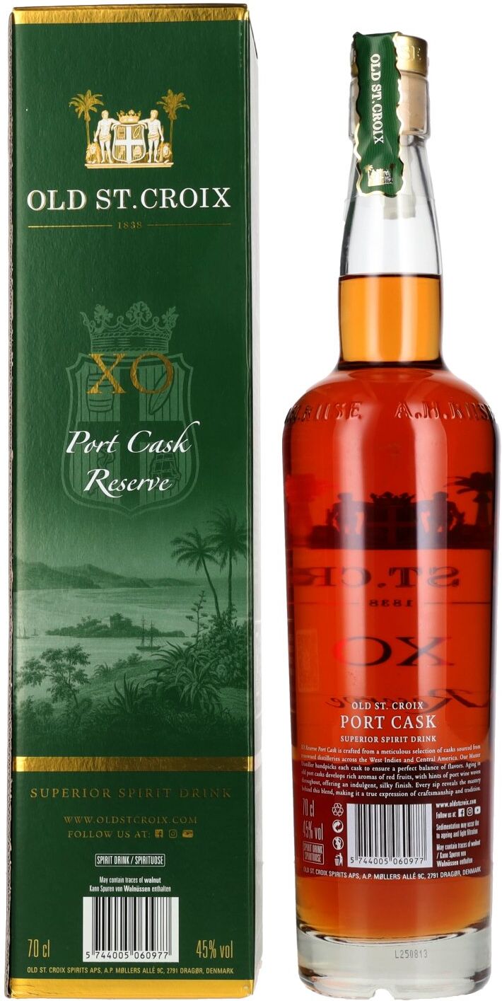 Old St. Croix A.H. Riise X.O. Reserve Port Cask Superior Spirit Drink 45% Vol. 0,7l in Geschenkbox