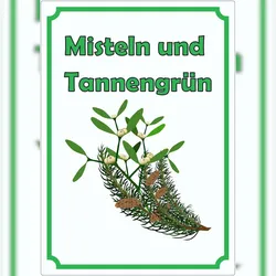 HB-Druck Misteln und Tannengrün Aufkleber Hochkant A8 (52x74mm)