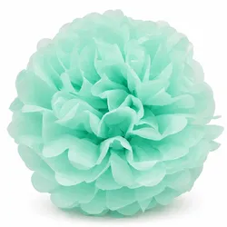 Creativery 1 Pompon 12cm Seidenpapier Pompoms Papierblumen Hängedeko Partydeko Klein Mint