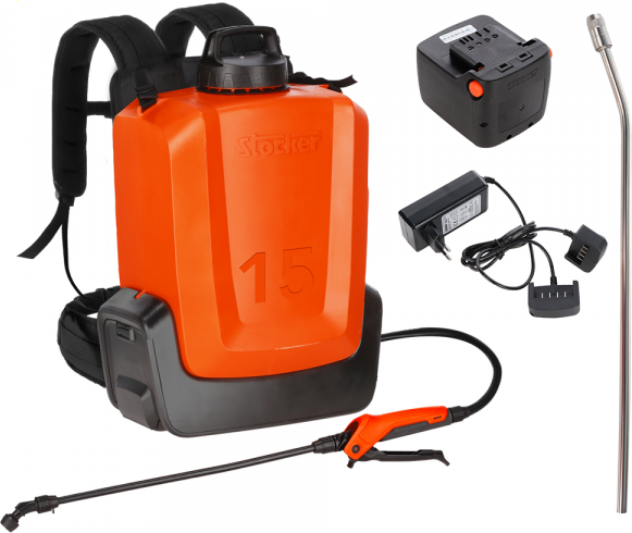 Stocker Ergomist 15 - Akku-Rückenspritze - 15 L Tank - 21 V - 4 Ah