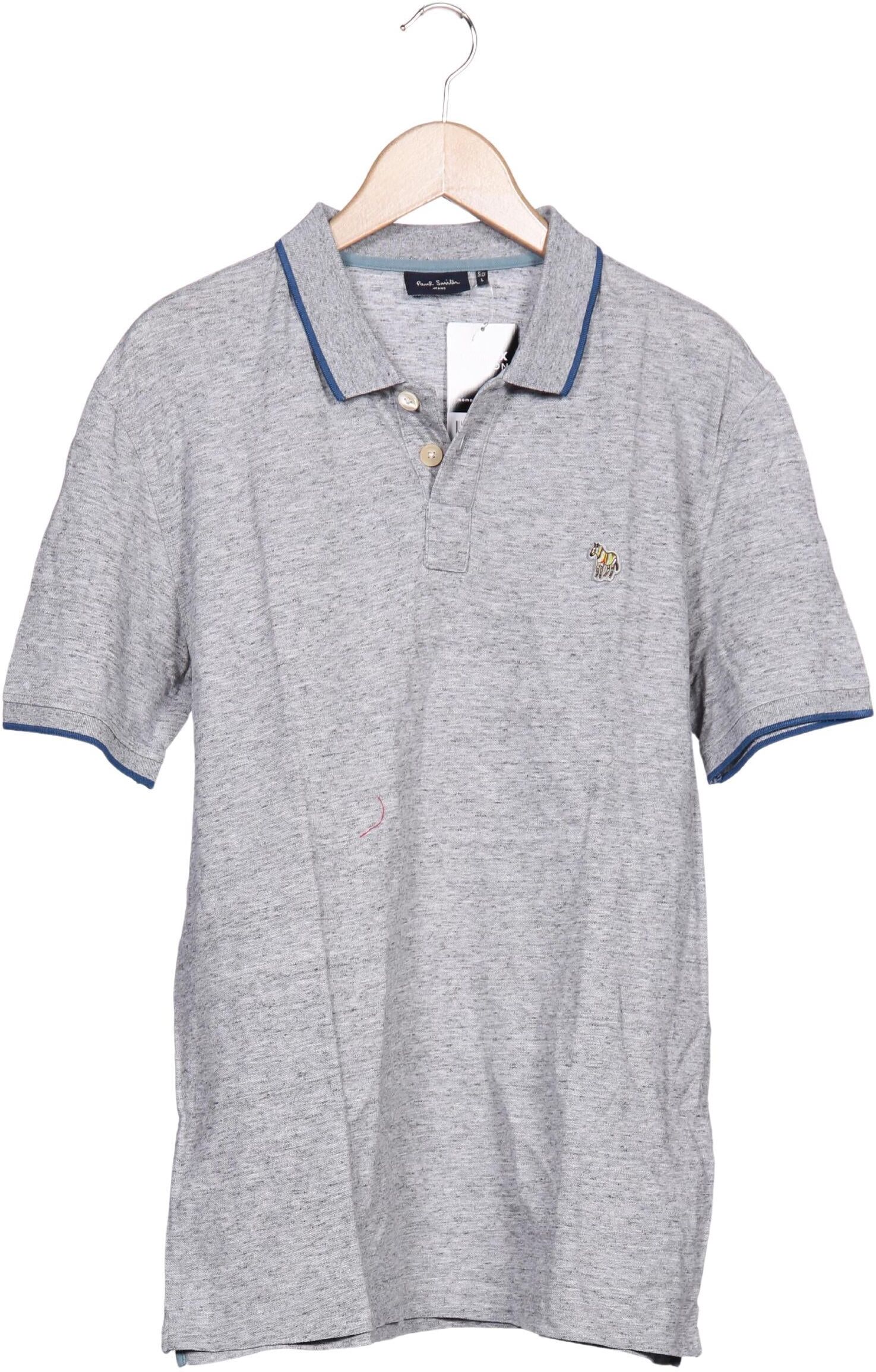 Paul Smith Herren Poloshirt, Grau, Gr. L, Baumwolle - Second Hand