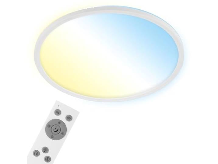 BRILONER - Plafonnier LED plat Smart Home\, compatible avec Alexa\, télécommande\, lampe LED\, plafonnier LED\, lampe de salon\, panneau LED\, lampe de chambre à coucher\, lampe de couloir\, 42x2\,5 cm\, blanc