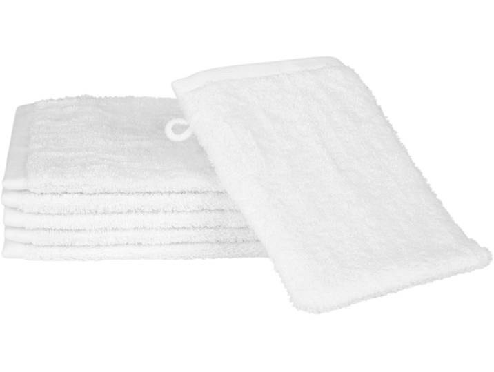 Waschhandschuh ROSS Premium , weiss (weiß), B:16cm L:22cm, Frottier, Handtücher, Waschhandschuh, 100% Baumwolle