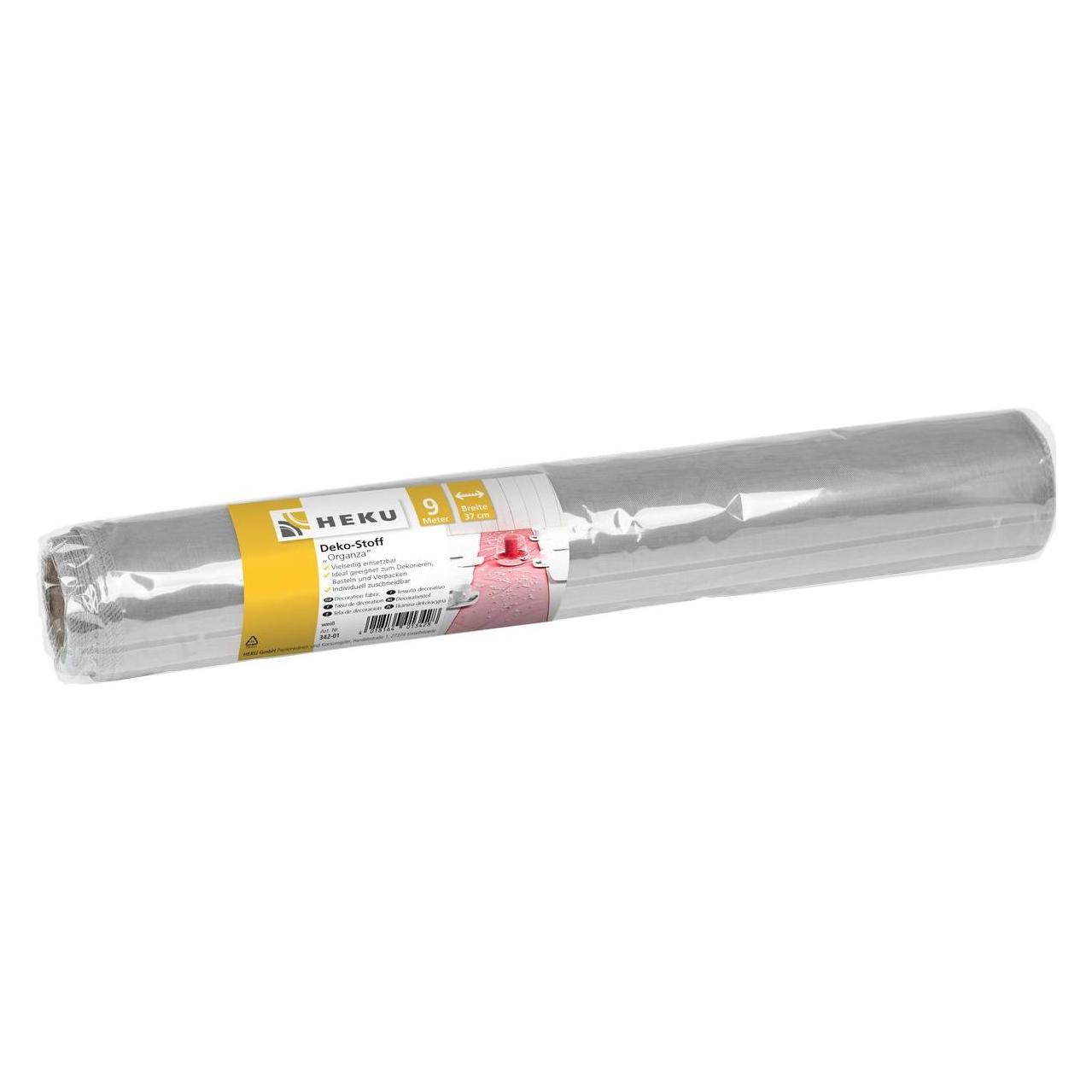 Heku Dekostoff Organza silber (900 x 37 cm) (342-23)