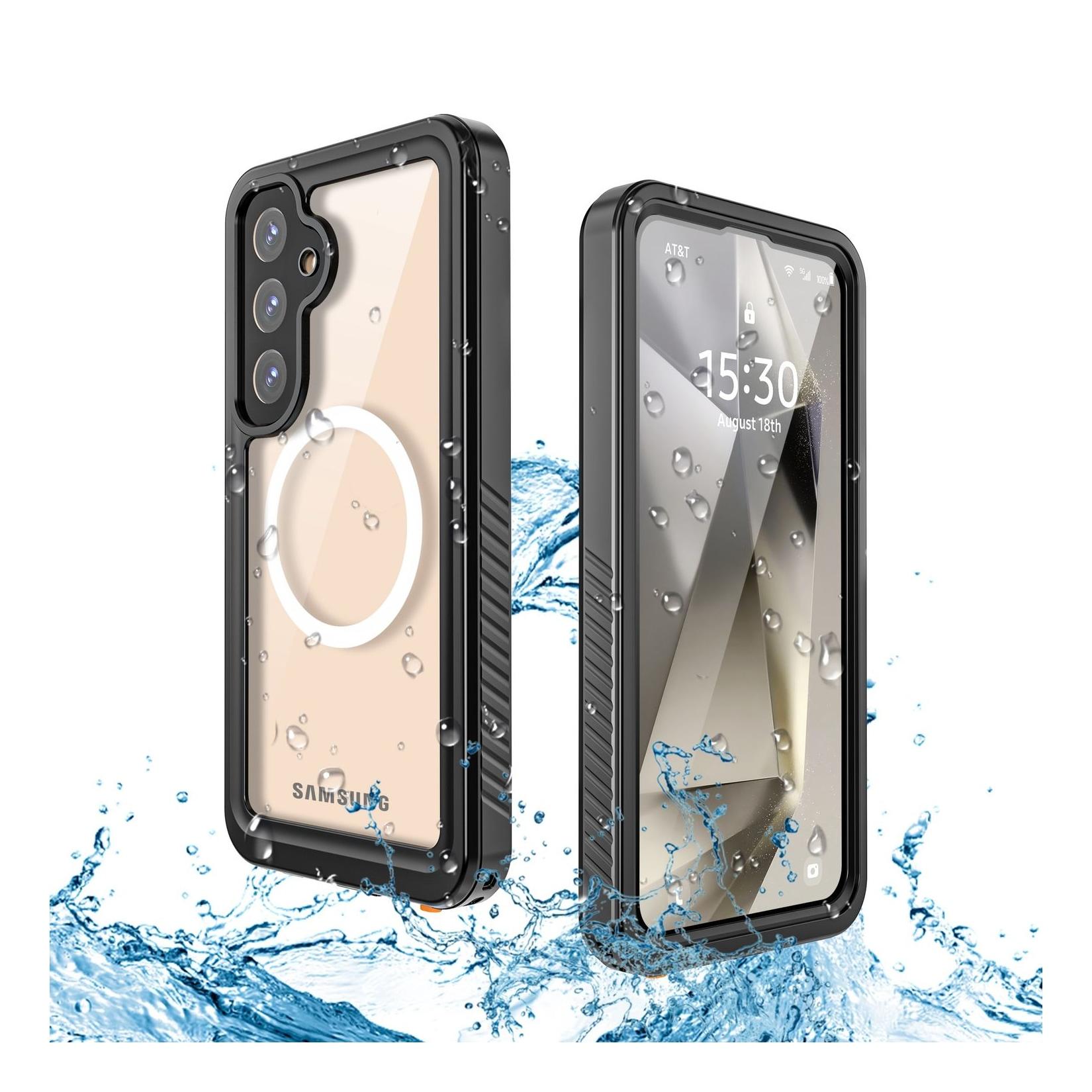 Für Samsung Galaxy S25 Plus 5G MagSafe Grad Full Body Wasserdichte Schutz Handy Tasche Schwarz