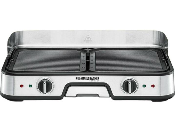 Rommelsbacher BBQ 2025, Schwarz, Edelstahl, Freistehend, Edelstahl, 2 Zone(n), Aluminium, 225 x 285 mm
