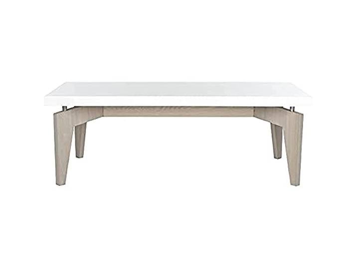Safavieh Lackierter Couchtisch, Metall, weiß/steinfarbenes Graubraun, 109 x 59 x 38.10 cm