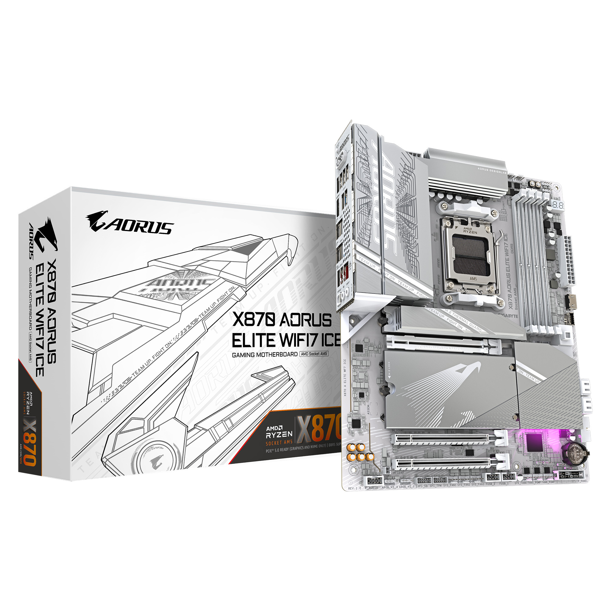 GIGABYTE X870 AORUS ELITE WIFI7 ICE ATX Mainboard Sockel AM5 HDMI X870 A ELITE WF7 ICE