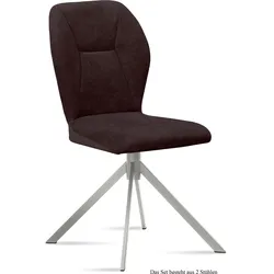 ESSZIMMERSTUHL (2er-Set) Dorthy 51x92x60 Edelstahl/Espresso
