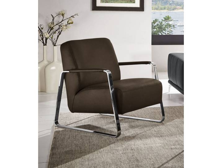 Cocktailsessel, Velourgewebe, Braun, 65×82×82 cm, Mit Armlehnen, Modern, W.SCHILLIG
