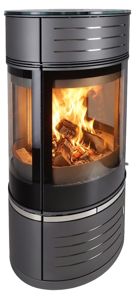 365 Kaminofen Atrium 9 Stahl grau 9 kW A