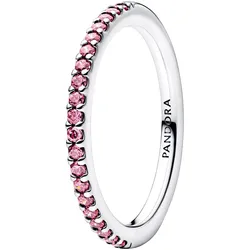 Pandora 192999C02 Damenring Silber Funkelndes Pinkfarbenes Band, 50/15,9