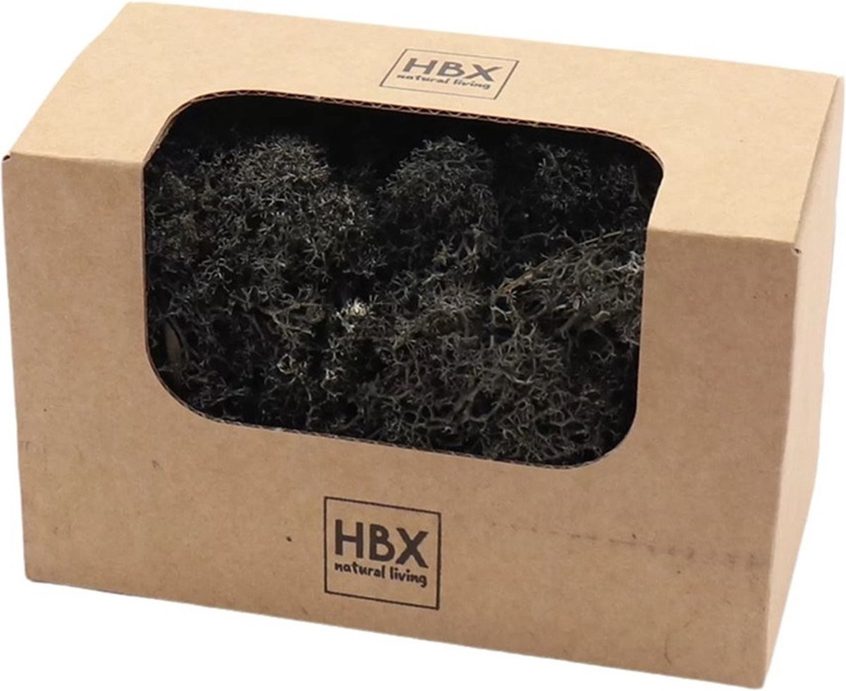 HBX Natural Living Decoratiemos - Zwart - 50 gram - Rendiermos