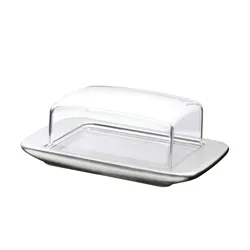 WMF Butterdose  Loft , silber , Edelstahl,Kunststoff , Maße (cm): B: 9