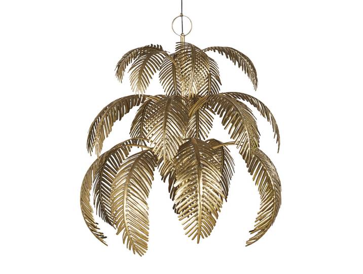 Suspension en zinc doré découpé, H91 cm